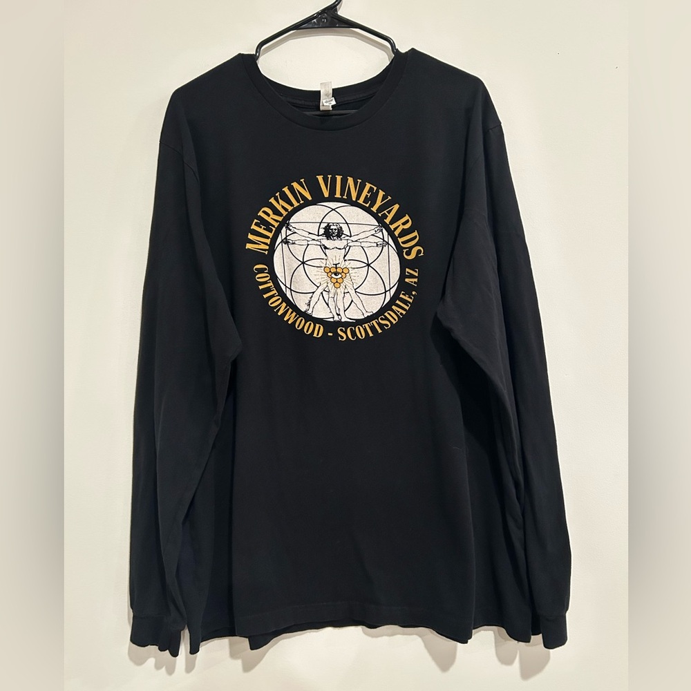Merkin Vineyards Cottonwood-Scottsdale, AZ 2XL Long Sleeve Black T-shirt